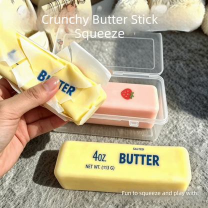 Wax Coating Butter Stick Squishy Sensory Fidget Finger Relax Crunchy Butter Stick Sound Crispy Pinch Butter Bar Toy