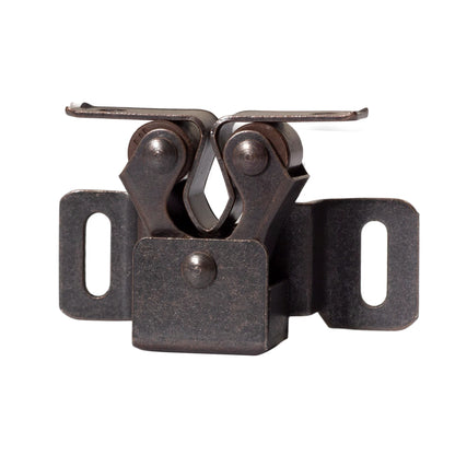 Furniture Door Stoppers Antique Copper Color Cupboard Cabinet Door Roller Latch Twin Double Catches with Striker and Free Screws