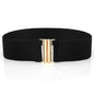 Fashion Women's Ladies Gold Buckle Wide Stretch Elastic Corset Waist Belt Waistband Dress Decoration Belt