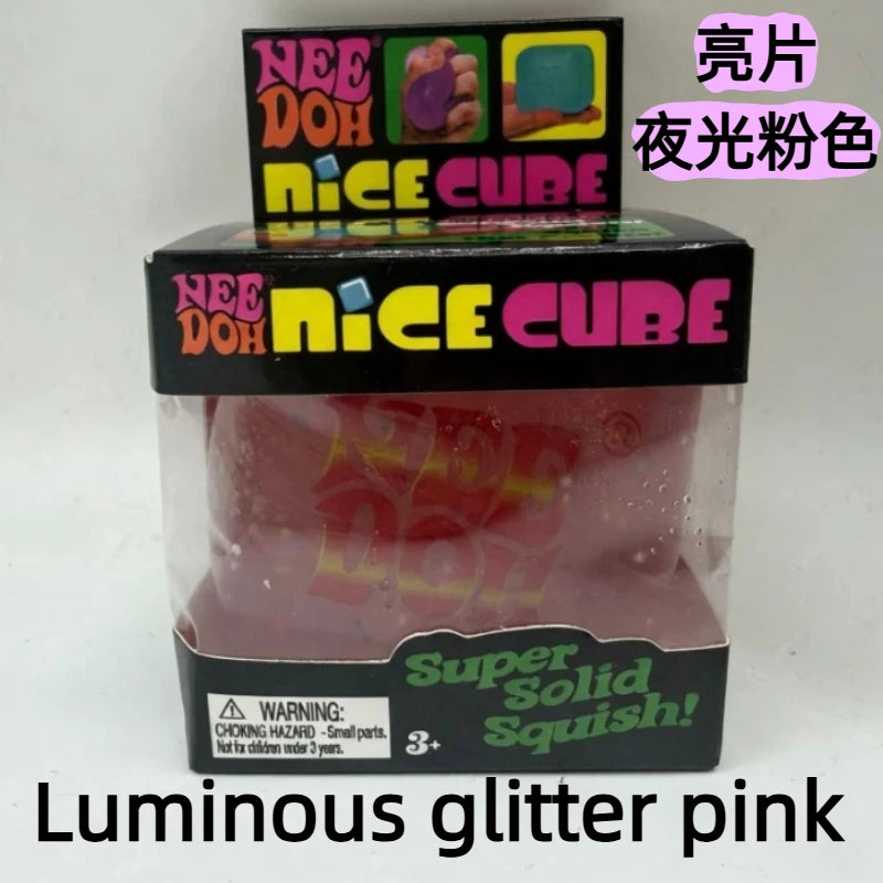 HOT Schylling Needoh Nice Cube Squishy Stress Toy Glow In The Dark Slow Rebound Sensory Glitter Pressure Relief For Adults gifts