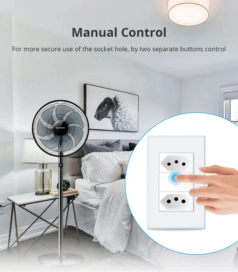 Zemismart Zigbee Smart 10A 20A Brazil Socket Light Switch with Outlets Work with Tuya Smart Life App Alexa Google Home Control