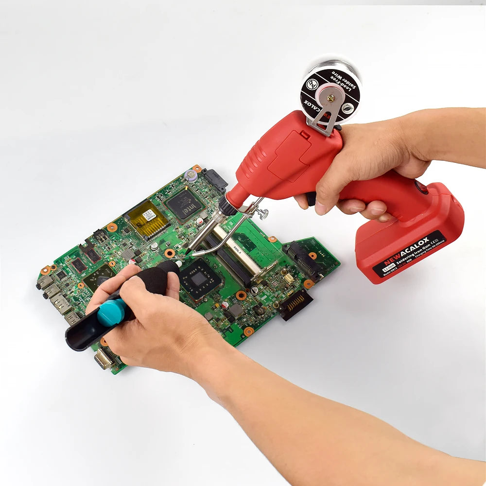 Toolour Cordless Soldering Iron DC 12V 80W Soldering Gun with 50g Solder Wire,Tin Suction Pump,Tweezers for Welding PCB Home DIY