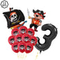 Pirate party napkins plates cups Tablecloths Banner Pirate skull balloon kids Caribbean Pirate themed birthday party decoration