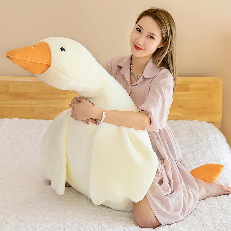 50-190cm Cute Big Duck Goose Plush Toy Kawaii Huge Duck Sleeping Pillow Cushion Soft Stuffed Animal Doll Kid Toy Gift
