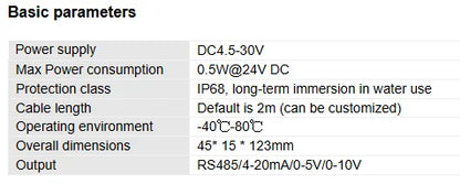 Measure Soil Moisture Temperature Humidity EC PH  NPK 4-20mA 0-5V RS485 Modbus Soil Sensor