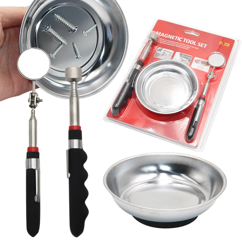 Universal Auto Repair Tool Accessory 360°Rotat Detection Fold Mirror Telescopic Bottom Inspection Mirror for Vehicle Maintenance
