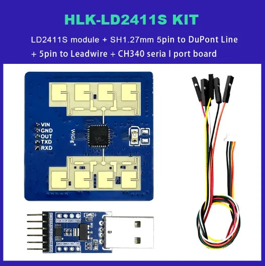 Hi-Link 24Ghz HLK-LD2411S Low Consumption Intelligent Sensor Human Body Sensing Radar Module Sensitivity smart light LD2411S