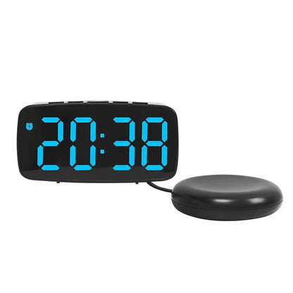 Super Loud Vibrating Alarm Clock LED Table Clock with Brightness Adjustment Desktop Clock for Heavy Sleeper Deaf Hard of Hearing