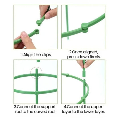 2-6Set Plant Support Plant Stakes Round Plant Support Ring Plastic Plant Cage Holder Flower Pot Climbing Trellis Gardening Tools