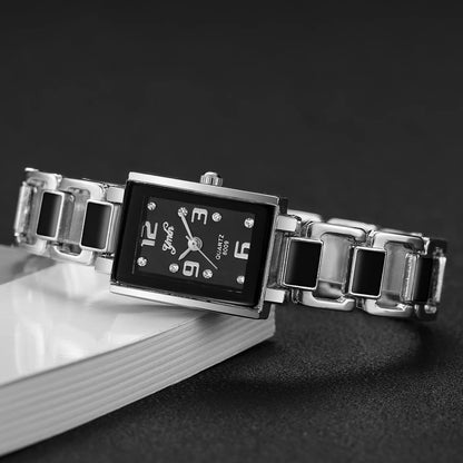 Fashion Rectangle Women Quartz Watch Ladies Alloy Strap Analog Wristwatches Reloj Mujer Girls Clock Gift(Without Box)