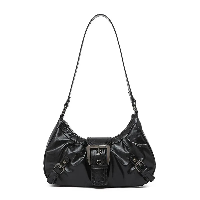 Retro Y2K  Pleated Hobo Shoulder Bag for Women Hot Selling Maillard Style Underarm Bag Clutch Handbags for Travel Work Shopping
