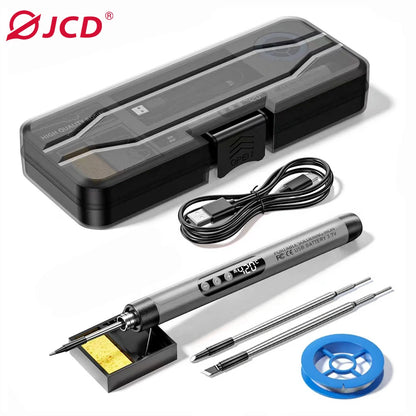 USB Electric Soldering Iron Kit 8W Mini Portable Professional Pen LED Smart 1000mAh Iron Rapid Heating DIY Welding Solder Tools