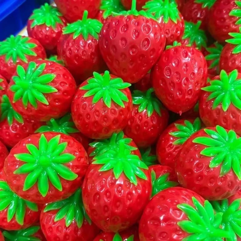 Strawberry Crunchy Squishy Toy, Crispy Sound Stress Ball, Squeeze Fidget Toy, Sensory Decompression Stress Relief Toy