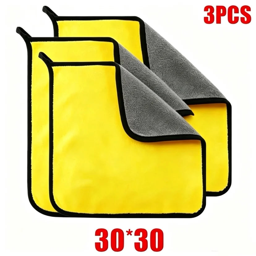 1/2/3/6/10pcs 30X60cm Microfiber Car Cleaning Towels Soft Quick Drying for Windows Mirrors Wiping Rags Double Layer Wash Cloth