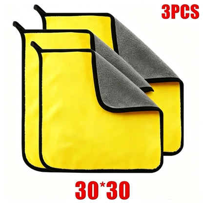 1/2/3/6/10pcs 30X60cm Microfiber Car Cleaning Towels Soft Quick Drying for Windows Mirrors Wiping Rags Double Layer Wash Cloth