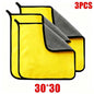 1/2/3/6/10pcs 30X60cm Microfiber Car Cleaning Towels Soft Quick Drying for Windows Mirrors Wiping Rags Double Layer Wash Cloth