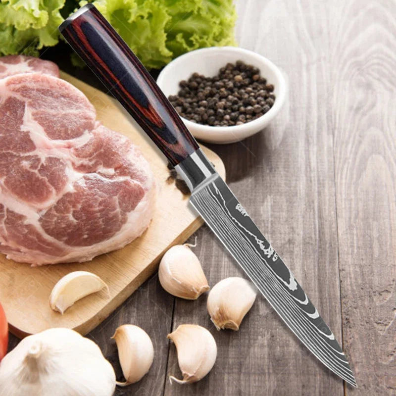 WXCOO Boning Knife Professional Kitchen Knives Stainless Steel Knife Paring Cooking Knives Fruit Peeling Meat Cleaver Knife