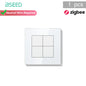 Bseed Zigbee Button Switchs Need Neutral Wire Tuya Smart Life Alexa App Control Glass Frame 86*86mm White Light Switch