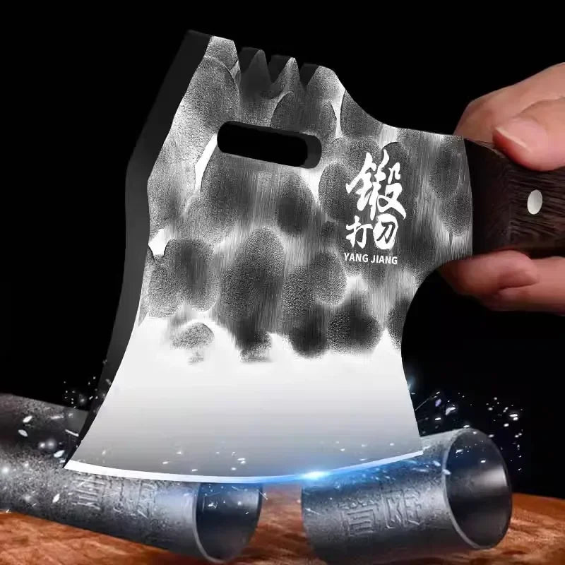 Stainless steel bone chopping knife, thickened and weighted, kitchen specific knife, sharp dual-purpose knife TB9195
