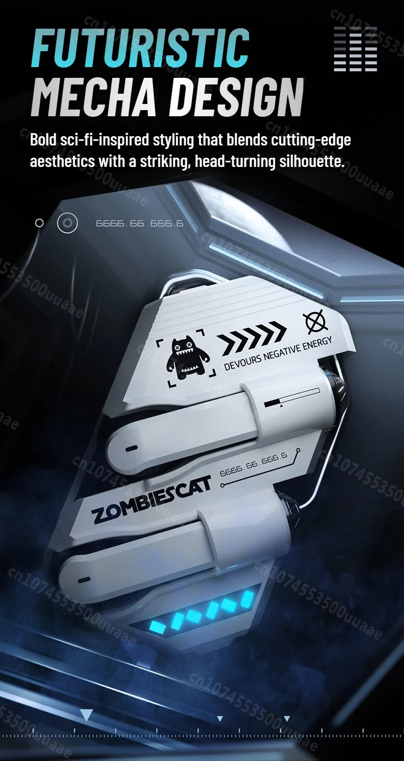 Zombies Cat Real Time Ai Translator Headphone Alloy Mecha Bluetooth 6.0 Earphone Immersive Stereo TWS Wireless Earbuds with APP