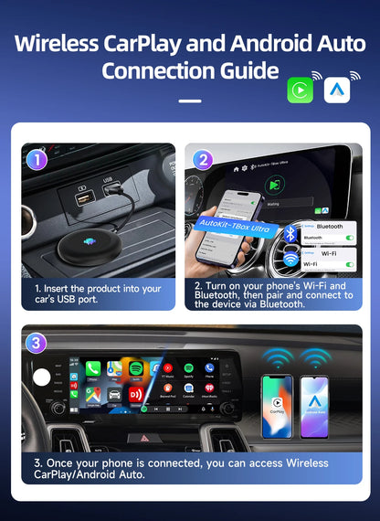 2026 5G Tbox Ultra2 Android 15 Wireless CarPlay Ai Box Android Auto Adapter SM6350 128GB 8-Core for BMW Youtube Netflix FOTA