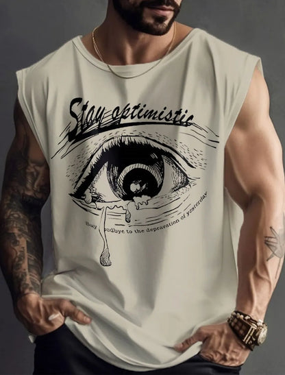 Sports Vest Mens Loose Summer Trendy Fitness Sleeveless Bottom Shirt Retro Oversized Round Neck Short Sleeve T Shirt 2Xs-6Xl