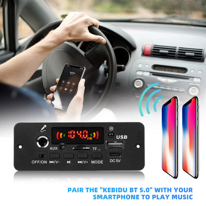 KEBIDU Bluetooth 5.0 MP3 Player With Mic 10W Amplifier WMA WAV APE Decoder Board Handsfree Car Audio Player USB AUX TF FM Radio