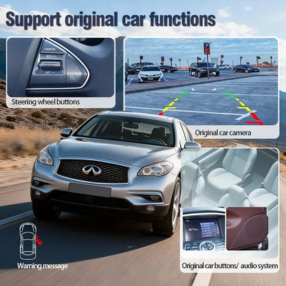 AUTOTOP Wireless CarPlay Android Auto Upgrade Adapter for Infiniti G35 G37 Coupe Sedan G M EX FX JX QX Series 2009-2014 Car AI Box, 7 8 inch HD Screen GPS Airplay BT, SWC Steering Wheel Control, Keep Original Factory System M