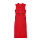 Women's Dress Black Long Dresses Spring Summer 2025 Button Up Sleeveless Sundress Vestidos Elegant Casual Women's Dresses