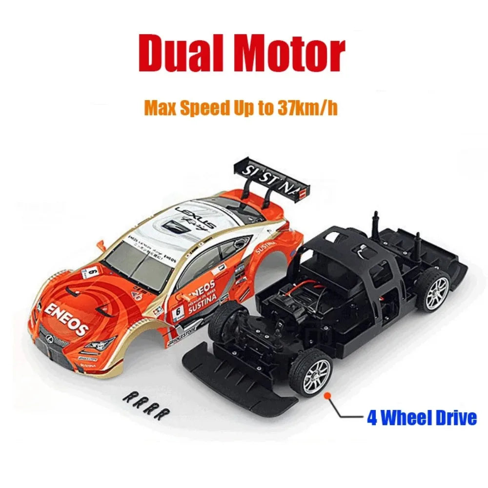 GTR 2.4G Drift Racing Car with，4WD Championship Off-Road Radio Remote Control Vehicle，Electronic Hobby Toy for Kids