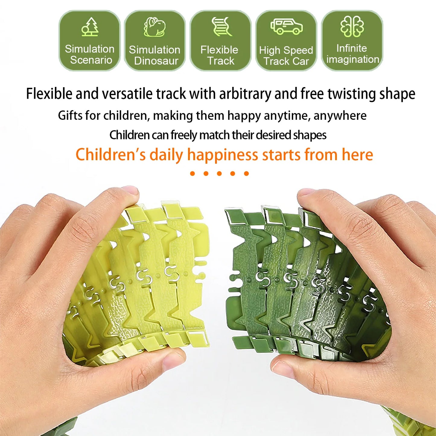 Electric Dinosaur Racing Car Track Set Magic Climbing Flexible Rail Car Educational Puzzle Toy for Kids