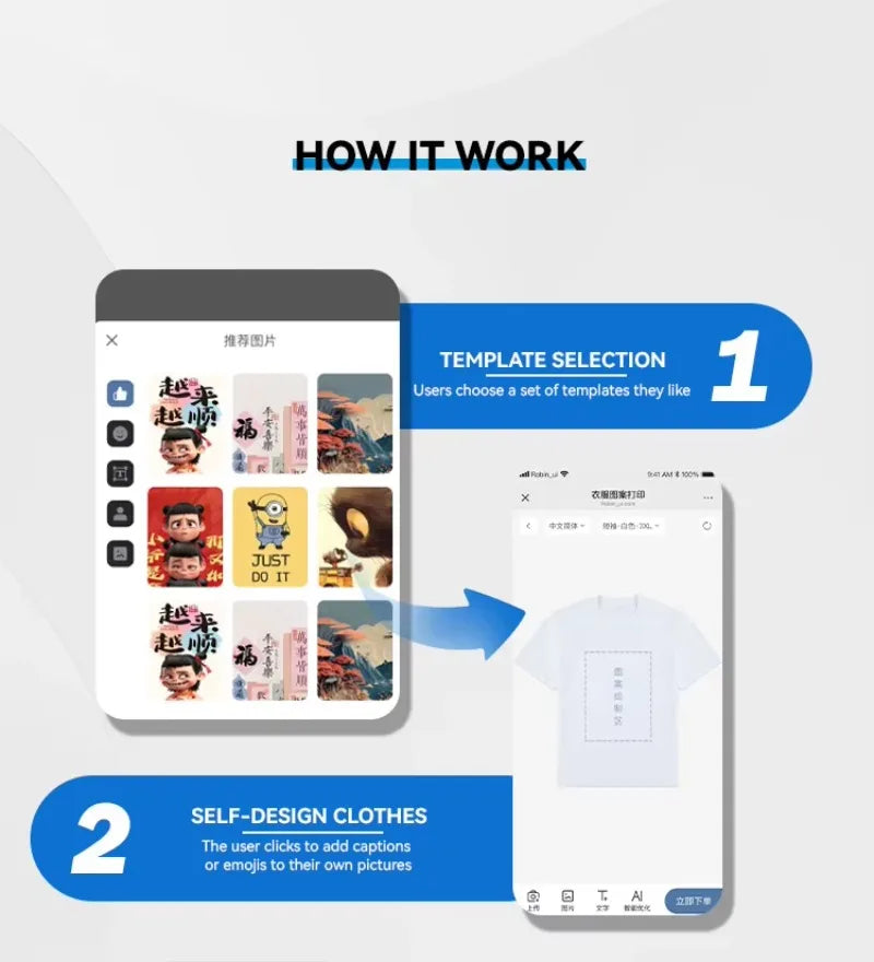 Smart Clothing Vending Machine Personalized Fashion AI Customizer DIY Garment Design Kiosk On Demand T Shirt Hoodie Production