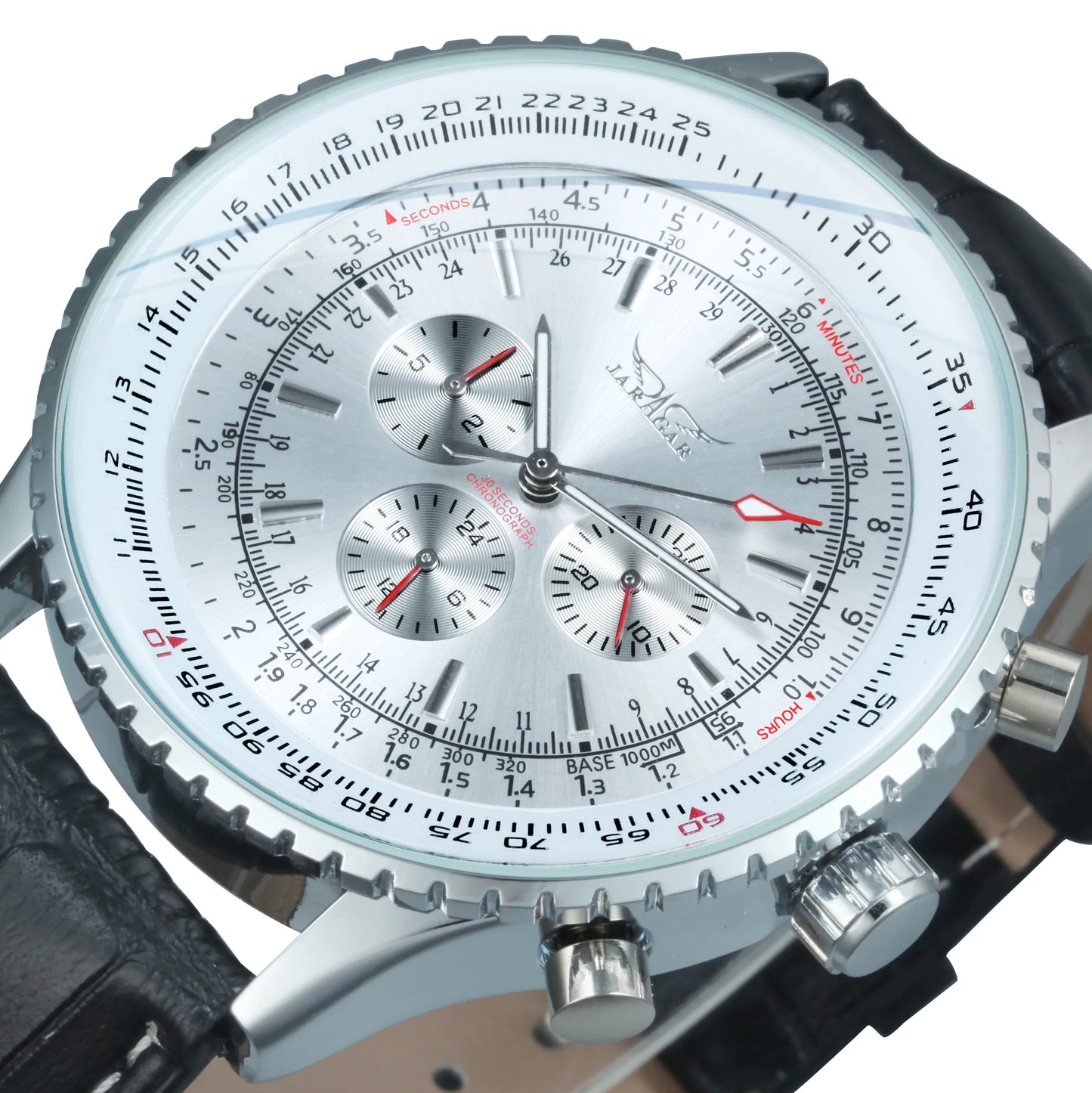 JARAGAR Pilot Automatic Watch for Men Military Multifunction Sub-Dials Mechanical Watches Top Brand Luxury Leather Strap Clock