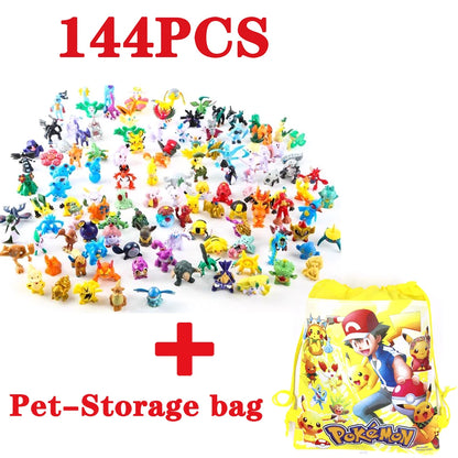 24-144pcs Pokemon Figure Model Pikachu Anime Dolls 2-3CM Ornamental Decoration Not Repeating Mini Model Toy Christmas Gift