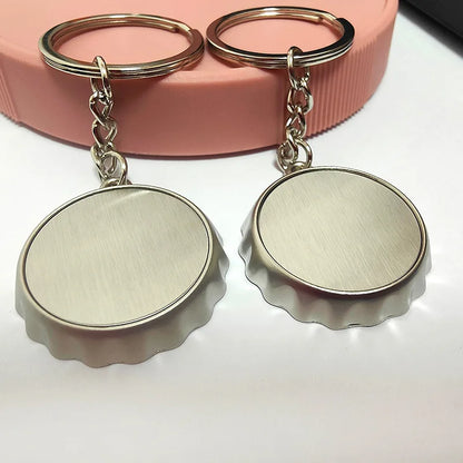 1pc Custom Keychain Personalized Metal Bottle Cap Opener Customized Key Ring Car Accessories Gift Wholesale