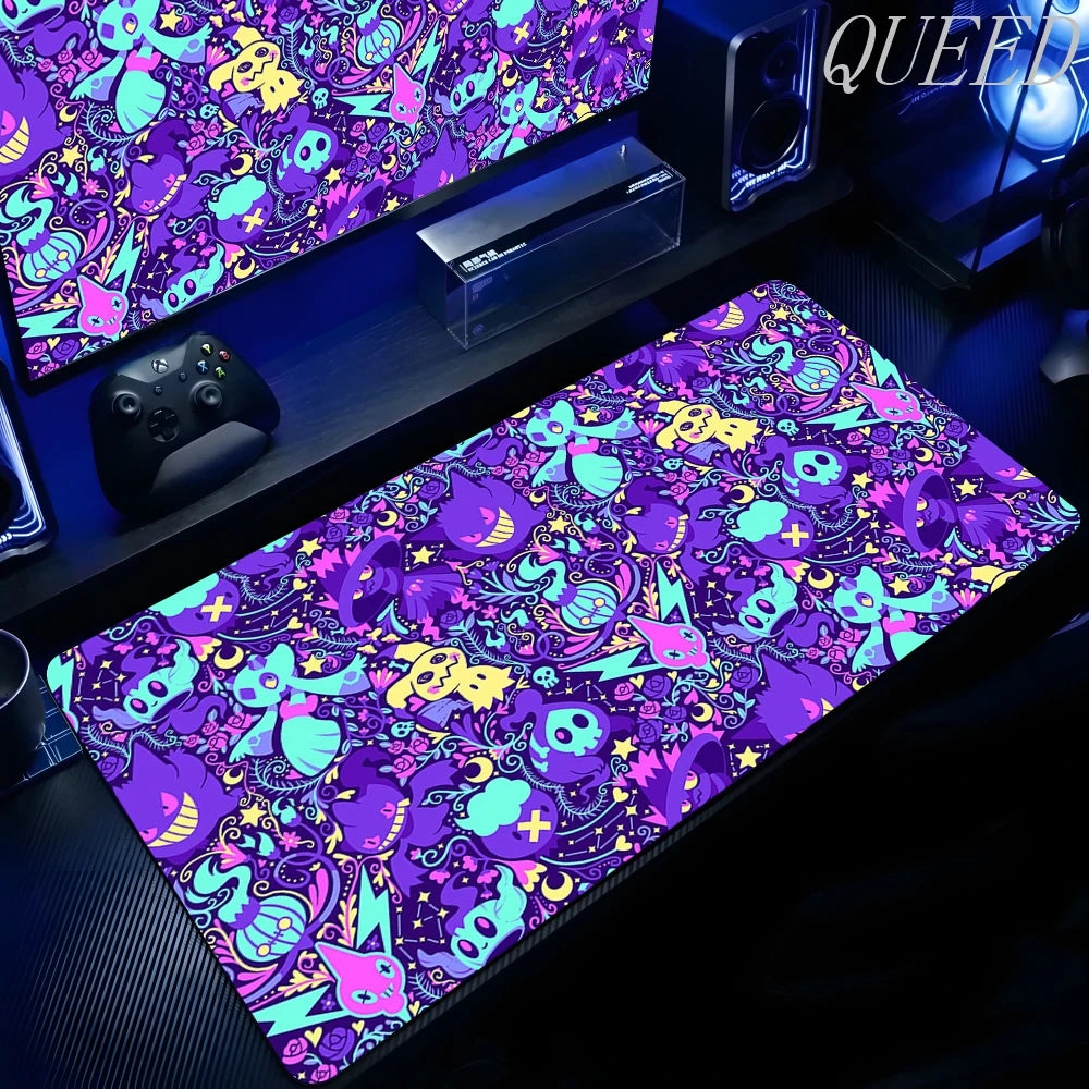 Laptop Black Gaming Accessories Mouse Pad Keyboard Non-slip Rug PC Japan Anime P-pokemon Gengar Mousepad Gamer Keyboard Carpet