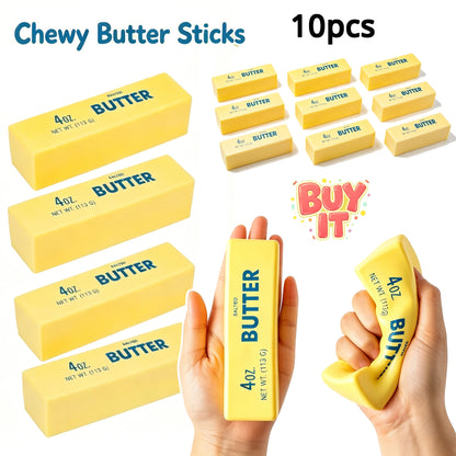 10pcs new Cute Butter Squishy Toy Super Soft Slow Rising PU Stress Relief Toy for Kids Adults Home Office Anxiety Squeeze Toy