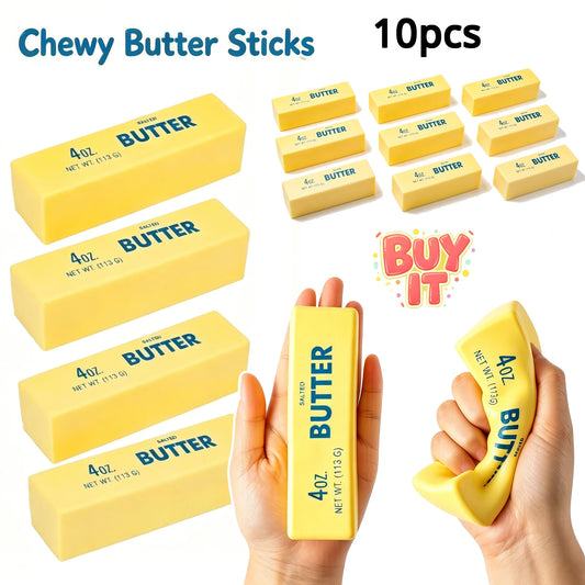 10pcs new Cute Butter Squishy Toy Super Soft Slow Rising PU Stress Relief Toy for Kids Adults Home Office Anxiety Squeeze Toy