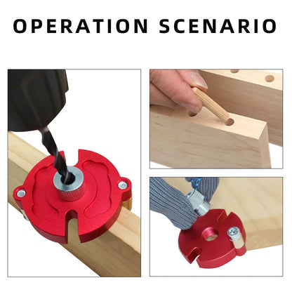 3-10mm Wood Dowel Jig Kit Fast-splicing Vertical Hole Jig Drill Guide Locator Aluminum Alloy Self-Centering Punching Hole Tools