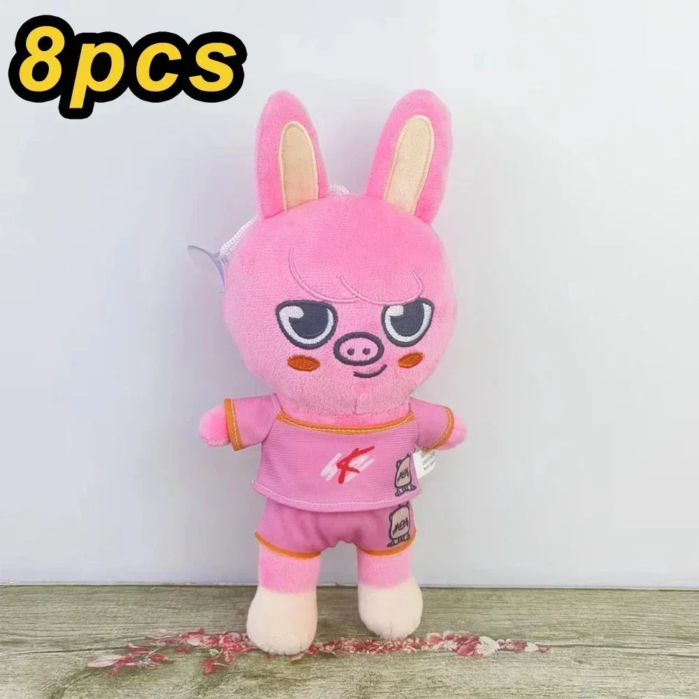 20cm 8pcs/Set Plush Toy Kawaii Skzoo Stray kids Plush Cartoon Stuffed Animal Doll Kawaii Companion Toys Room Decor Gift