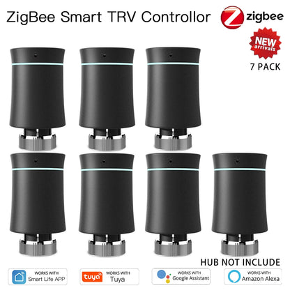 MOES TRV ZigBee 3.0 Tuya New Radiator Actuator Valve Smart Programmable Thermostat Temperature Heater Alexa Voice Control