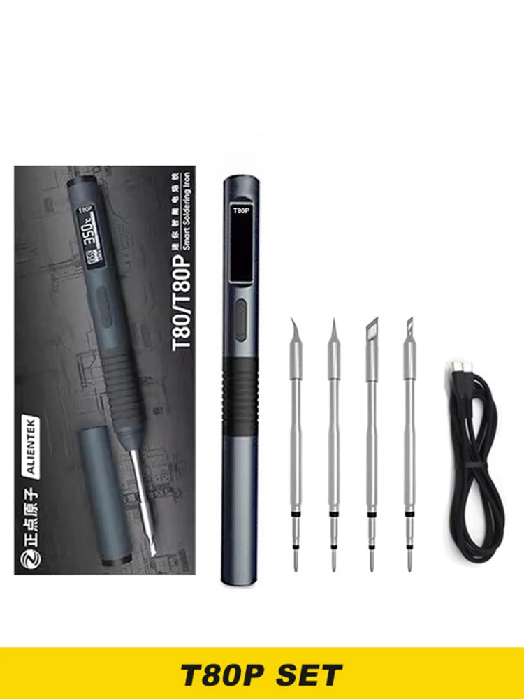 ALIENTEK T80P Soldering Iron Electric 100W Adjustable Digital Display Automatic Sleep PCB Precision Soldering Iron Repair Tool