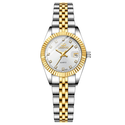CHENXI Hot Sale Luxury Women's Golden Stainless Steel Small Dial Watch Quartz Charm Dress Trendy Wristwatch for Fashion Lady
