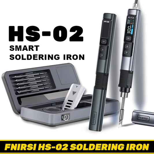 FNIRSI HS-02 Electric Soldering Iron PD100W Power Adjustable 100-450 ℃ Temperature Rapid Heating Repair Portable Toolbox Kit