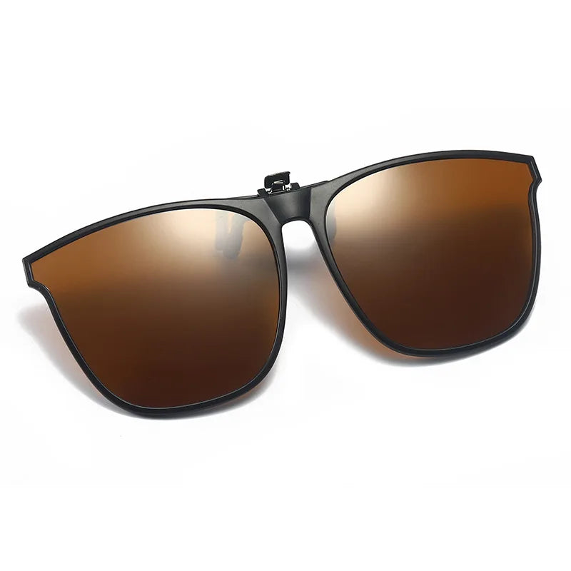 Polarized Clip On Sunglasses Men Car Driver Goggles Night Vision Glasses Anti Glare Vintage Square Glasses