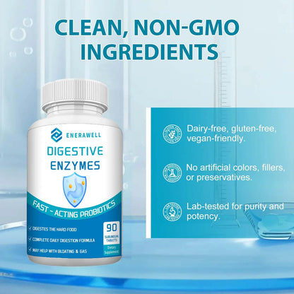 Digestive Enzymes Supplement - Digestion and Intestinal Health for Adults Men and Women, Promotes Nutrient Absorption