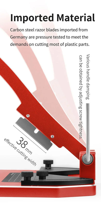 DSPIAE AT-CJ Angel Cutting Station Hand Tool Set for Precision Work Aluminium Alloy Hobby DIY Model Tools Red Carbon Steel Blade