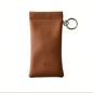 1pc PU Leather Sunglasses Pouch with Keyring Portable Soft Scratch-Resistant Eyeglass Case for Women Men Daily Office & Travel