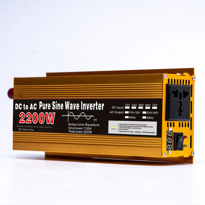 Inwerter 12V 220V Czysta Sinusoida 1600W 2200W 3000W DC 12V Na AC 220V Przenośny Zasilacz Przetwornica Samochodowy Inwerter Solarny