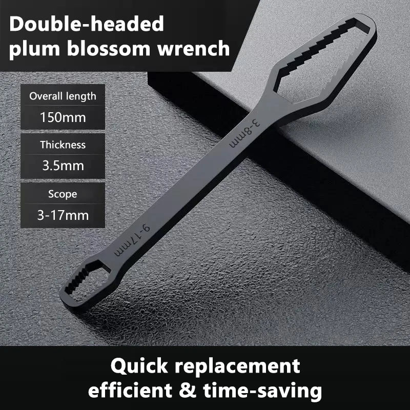 SEAMETAL 3-17mm 8-24mm Universal Torx Wrench Self-tightening Adjustable Glasses Wrench Board Double-head Torx Spanner Hand Tools